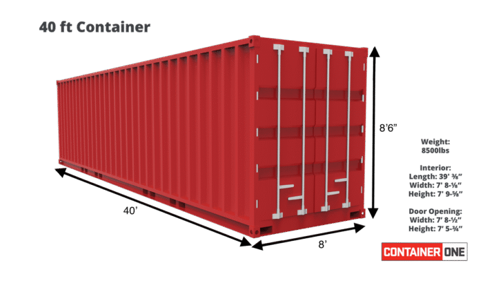 40ft Standard Cargo Worthy Shipping Container (40STCW)