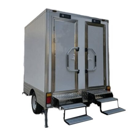 Restroom Trailer 7ft 2 Stall Powered By Solar Panels and With AC
