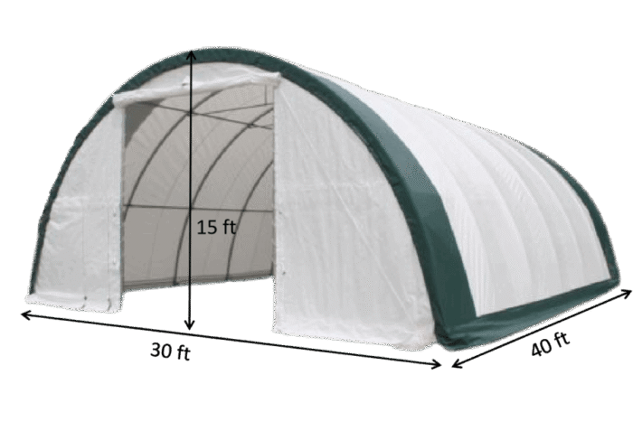 Single Truss Storage Building Shelter Fabric 30'x40'x15' PE 300g