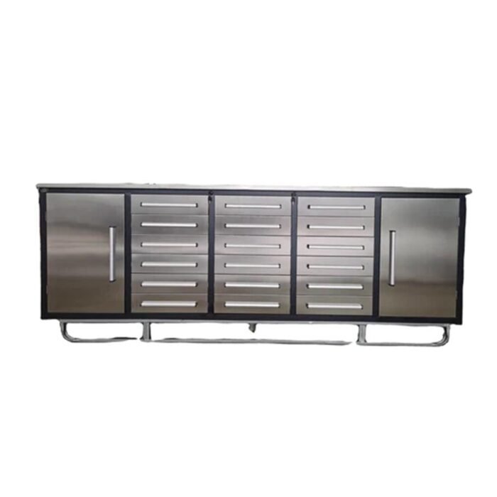 Storage Cabinet with Workbench 10ft (18 Drawers & 2 Cabinets)